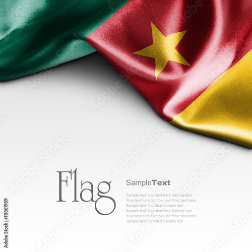 Flag of Cameroon on white background. Sample text.