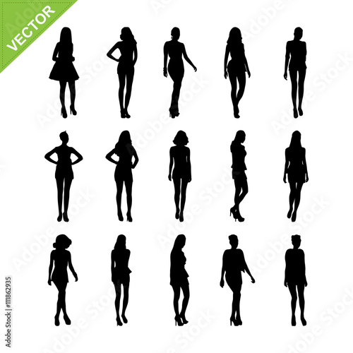 Sexy lady silhouettes vector set 6 photo