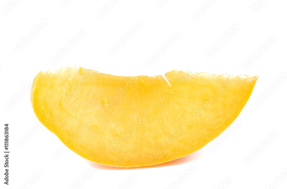 Yellow peach,Peach cut pieces on white background. Yellow peach,Peach cut pieces on white background.