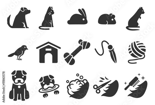 Stock Vector Illustration: Pet icons set 1
