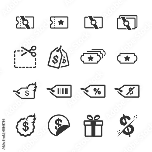 Promotions and discount icon set