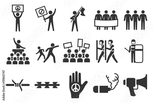 Protest and riot icons