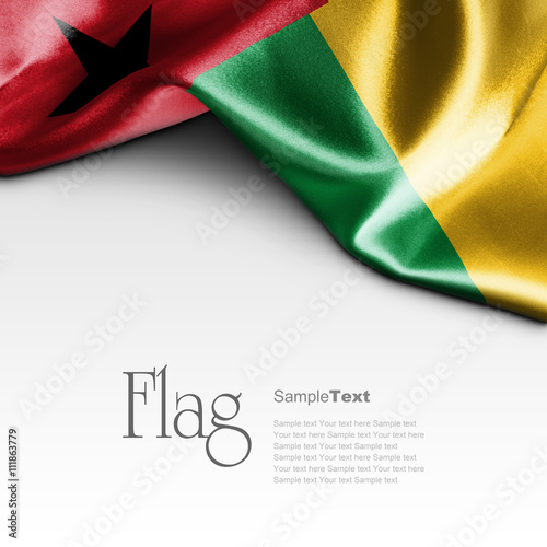 Fotografie Flag of Guinea-Bissau on white background. Sample text.