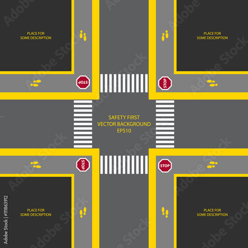 Vector illustration of crossroad