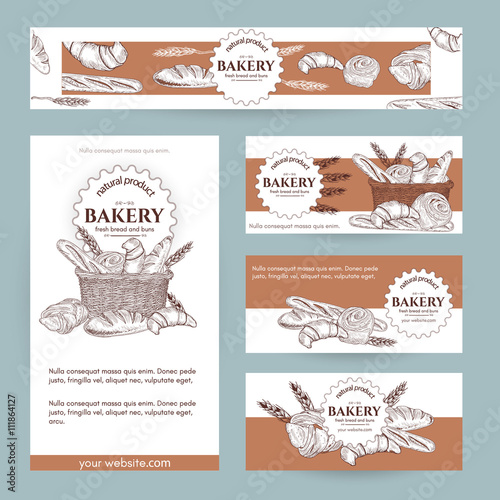 Bakery shop, bread basket signage template