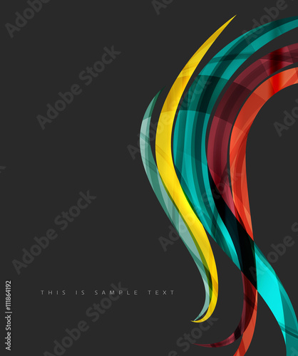 Colorful stripes wave composition, business template