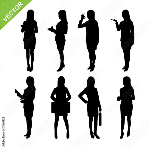 Business woman silhouette vector