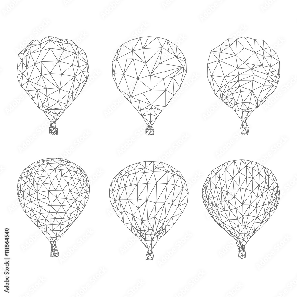 Hot air balloon polygon vector