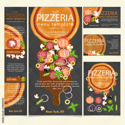Pizza restaurant menu template vector