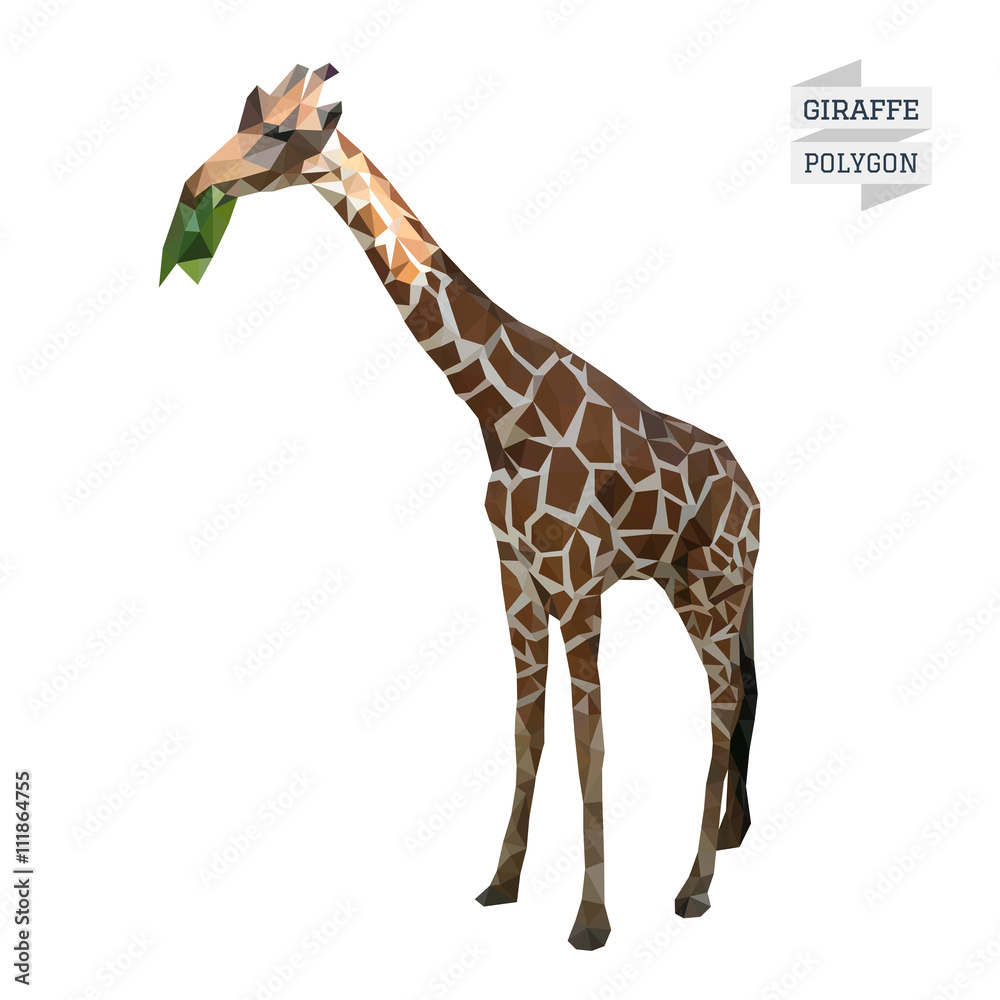 Naklejka premium Giraffe polygon vector