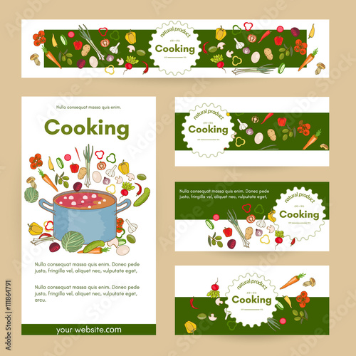 Cooking restaurant menu template hand drawn vector illustration
