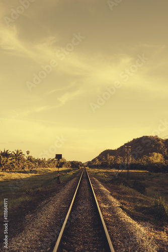 vintage railroad and color tone effect