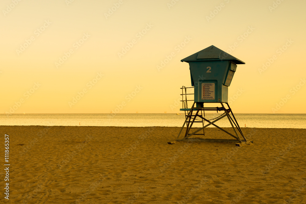Beach of Pacific Ocean. Evening mood at the beach in Santa Barbara. Coast of California. Beach of Pacific Ocean. Evening mood at the beach in Santa Barbara. Coast of California.
