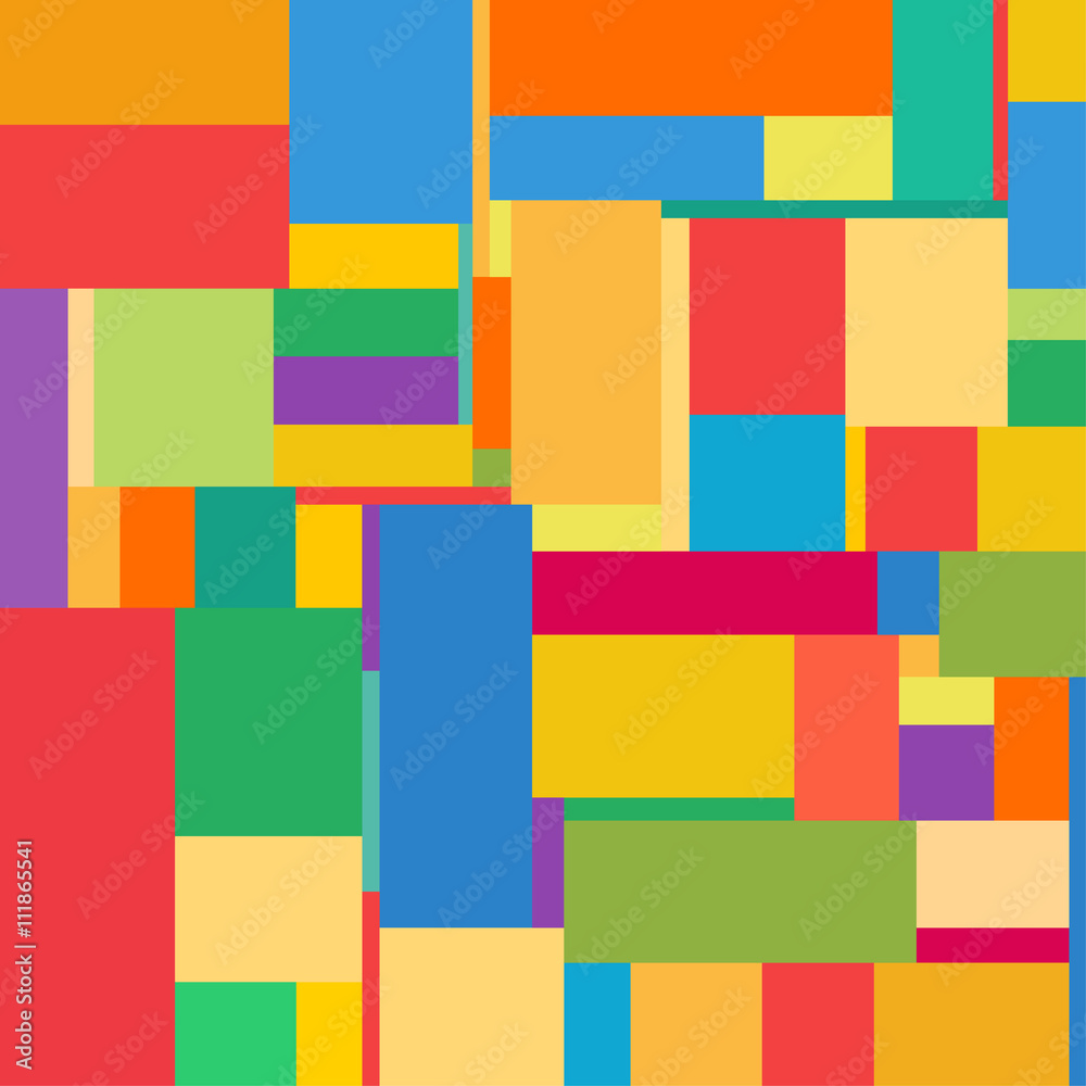 Flat colorful pattern with chaotic rectangles Flat colorful pattern with chaotic rectangles
