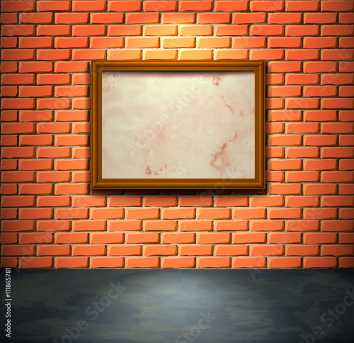 Brick wall with frame