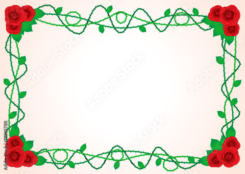 Frame with roses and spikes