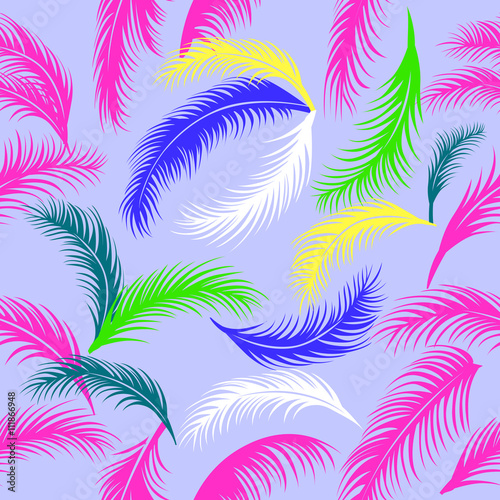 Seamless pattern leaves of palm tree. 