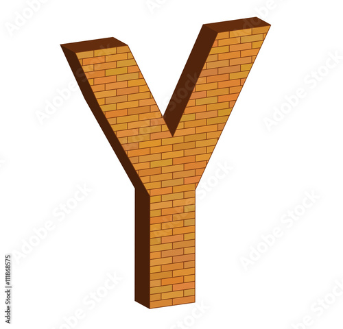 3D letter alphabet of brick