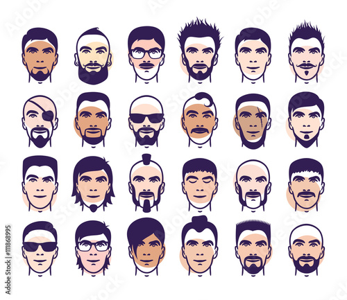 man faces set