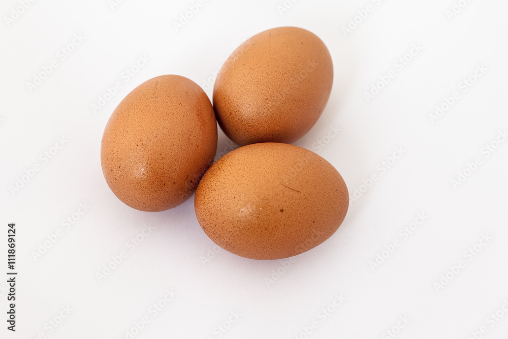 three eggs isolated on white background three eggs isolated on white background