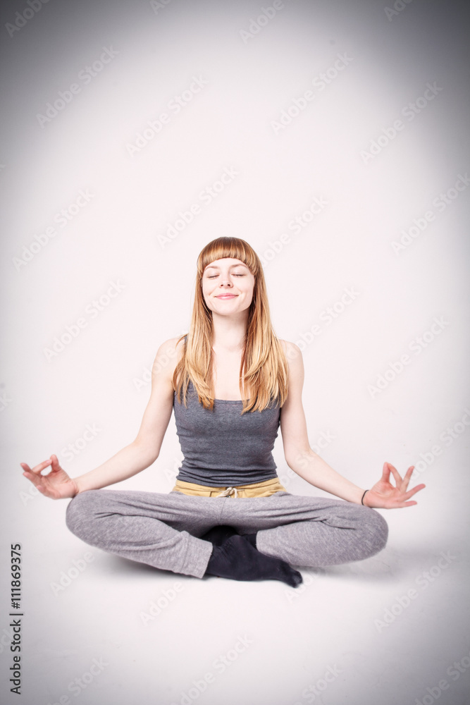 Young and sporty girl training. Yoga exercise. Young and sporty girl training. Yoga exercise.