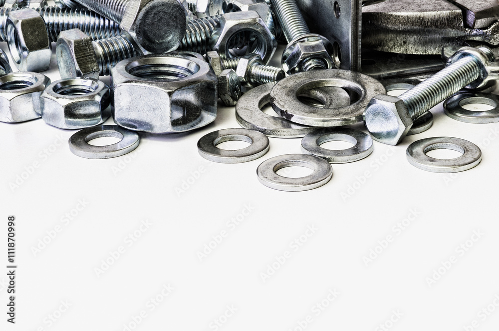 Each threaded fasteners bolts nuts and key. Each threaded fasteners bolts nuts and key.