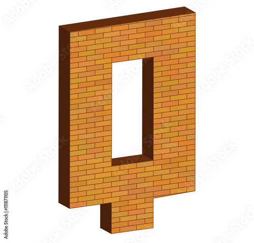 3D letter alphabet of brick