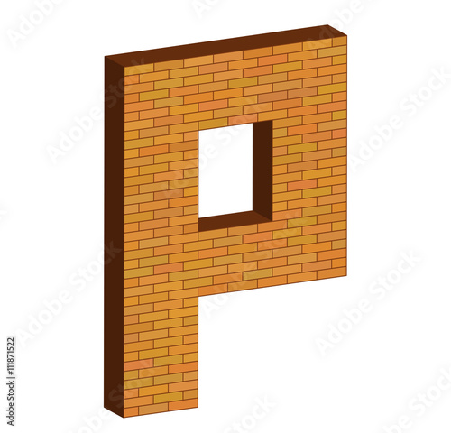 3D letter alphabet of brick