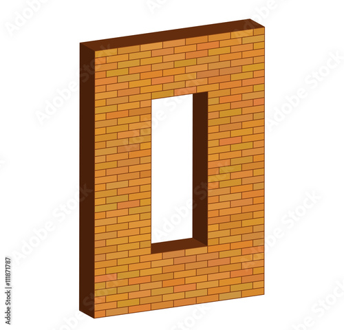 3D letter alphabet of brick