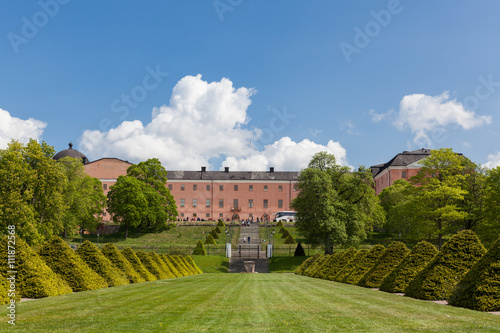 View of the Uppsala Castle from the botanic garden in Uppsala, Sweden. photo