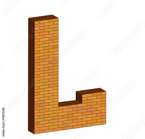 3D letter alphabet of brick