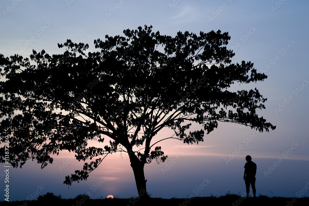 Depressed Man Standing Alone one In an atmosphere of stillness
