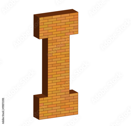 3D letter alphabet of brick