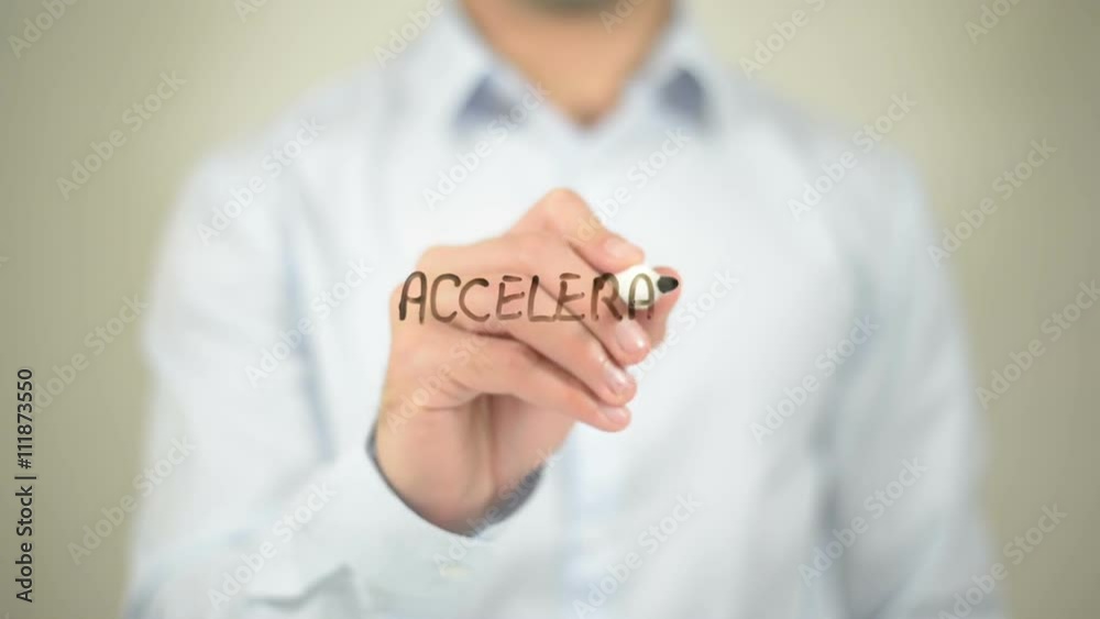 Accelerate Your Cloud , writing on transparent wall Accelerate Your Cloud , writing on transparent wall