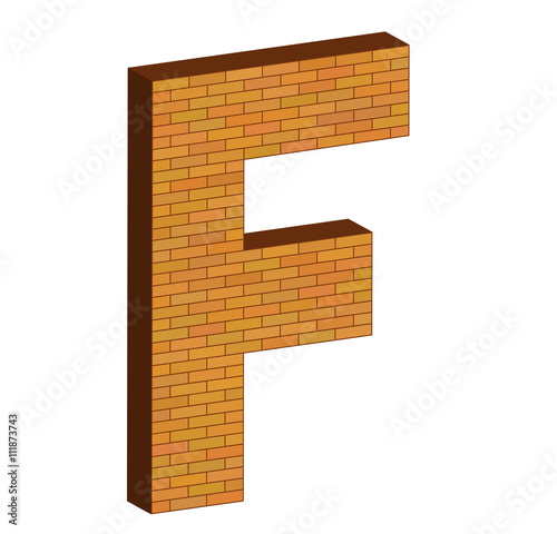 3D letter alphabet of brick