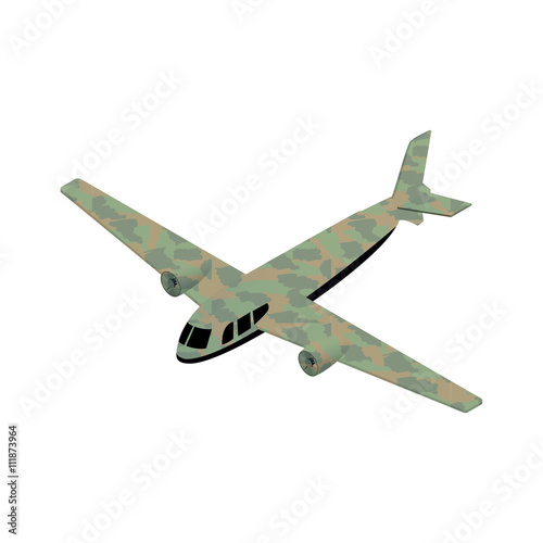 Isometric airplane military icon