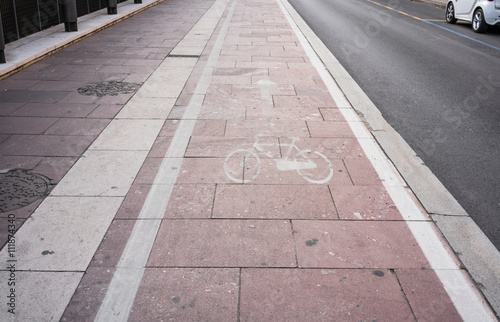 Bicycle tracks in Turin , Italy