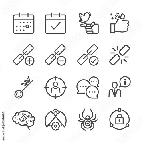Stock Vector Illustration: SEO icon set 3