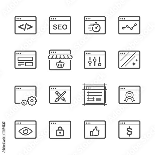 Stock Vector Illustration: SEO icon set 5