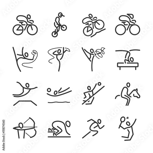 Outline icons, popular sports