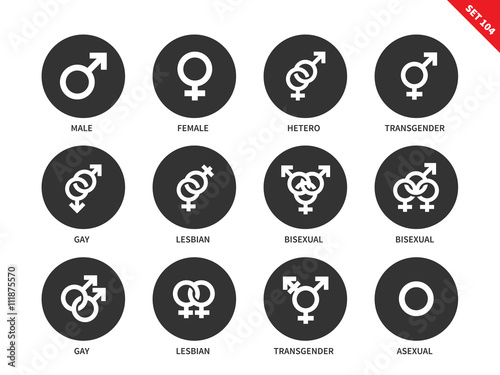 Sexual orientation icons on white background