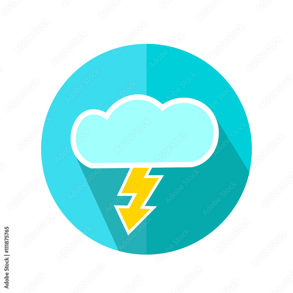 Cloud and Lightning Icon. Weather Storm Forecast. Vector Illustration. Cloud and Lightning Icon. Weather Storm Forecast. Vector Illustration.