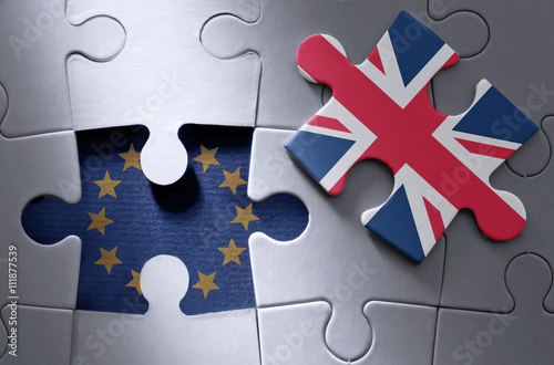 Brexit jigsaw puzzle concept photo