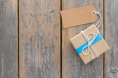 Gift box with blank label