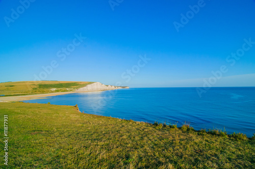Seven sisters chalk cliff in England