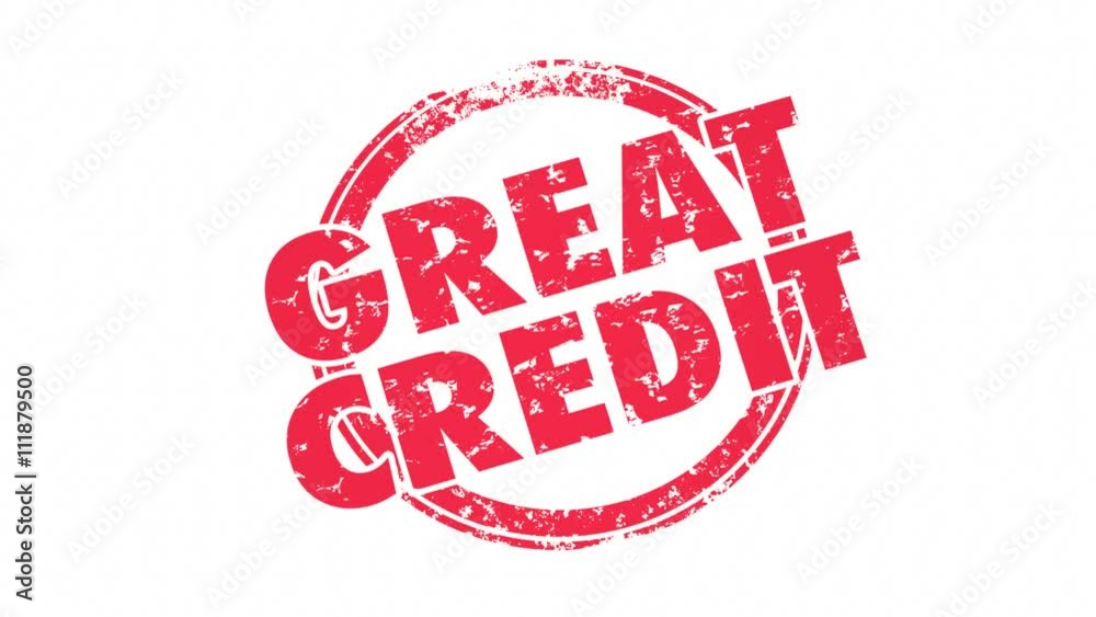 Great Credit Score Rating Borrow Money Stamp Words 3d Animation