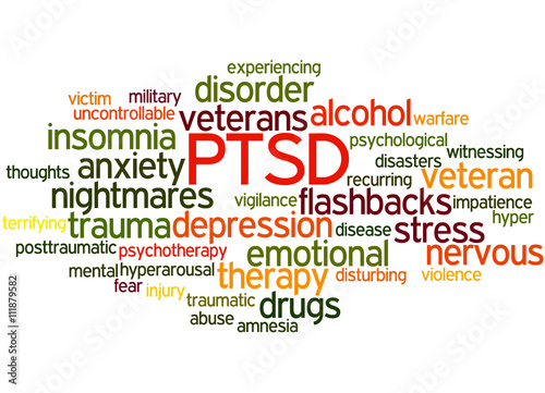 Posttraumatic Stress Disorder - PTSD, word cloud concept 9