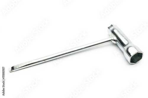 metal hex wrench on a white background