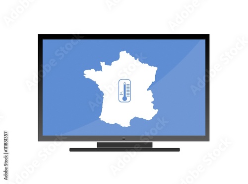 Canicule en France dans un écran de télévision