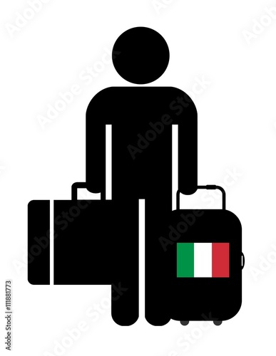 Touriste italien avec ses valises photo